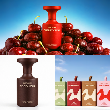 Cherry and chocolate product branding